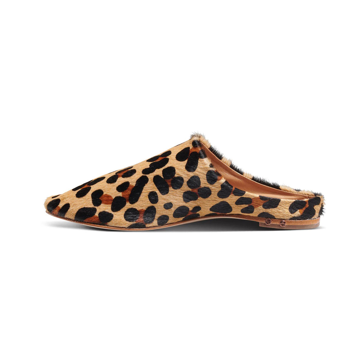 Leopard pony hair mules sale
