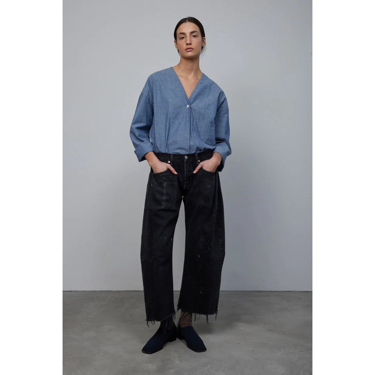 サイズSバックラッシュヴィンテージ加工サルエルデニムパンツ