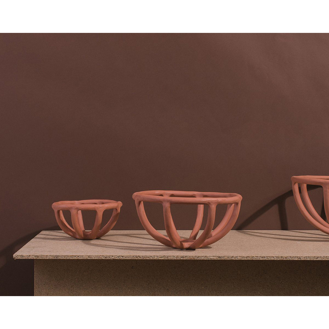 small prong fruit bowl in terracotta