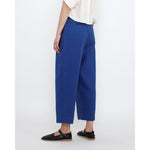 linen pleated trouser in cobalt