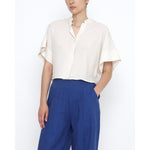 mandarin top in antique white