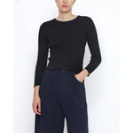 ribbed fine knit in black