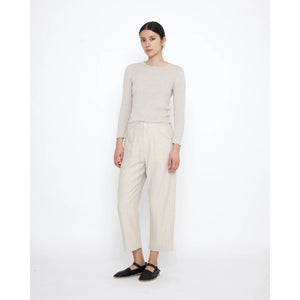 ribbed fine knit in sand beige
