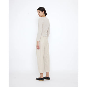 ribbed fine knit in sand beige