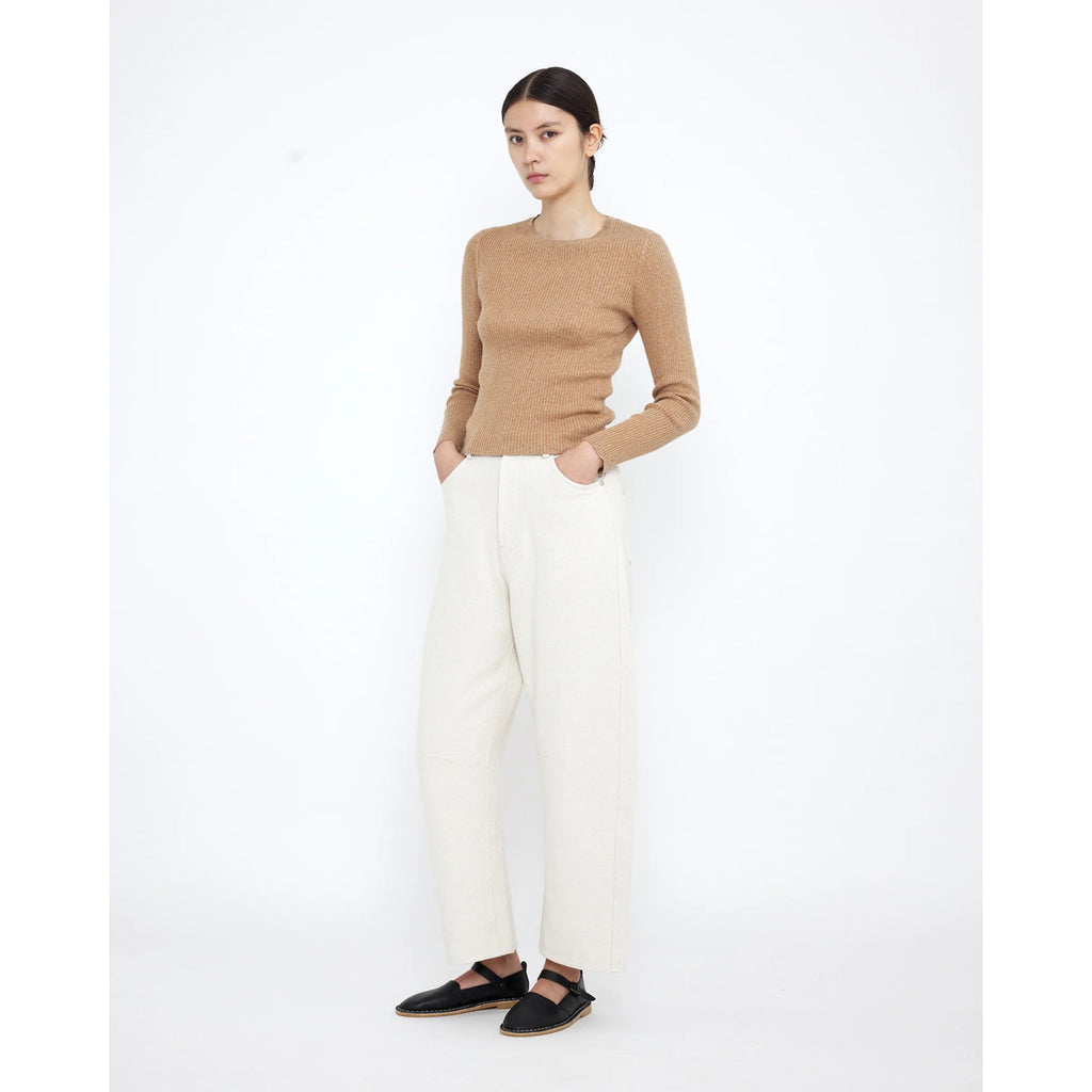 ribbed fine knit in clay