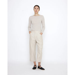 ribbed fine knit in sand beige