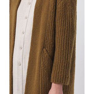 chunky open cardigan in dijon