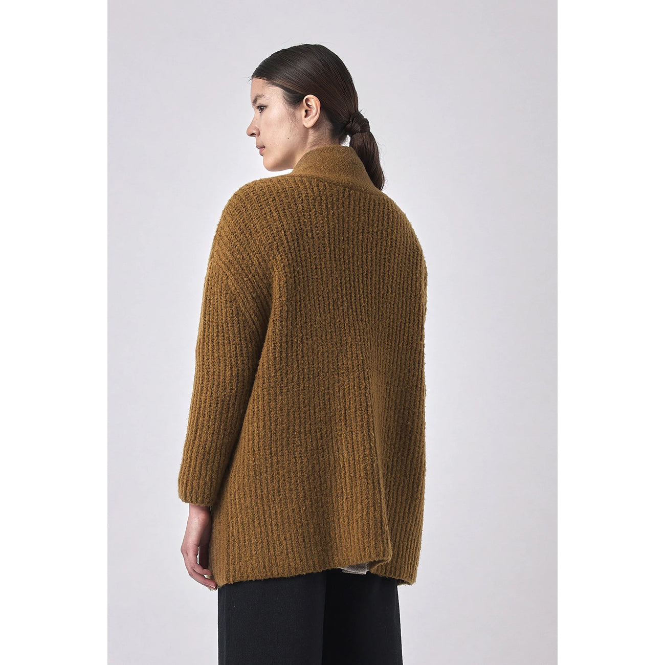 chunky open cardigan in dijon