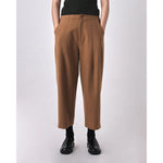 wool pleated trouser in tan