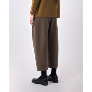 wool pleated trouser in umber