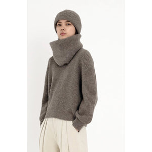 yak ring scarf in taupe