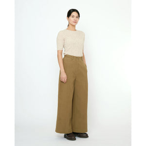 ribbed short sleeves in sand beige