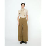ribbed short sleeves in sand beige