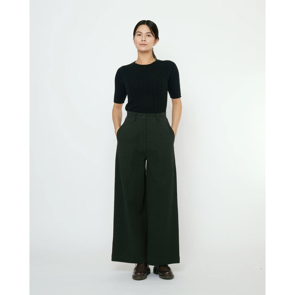 ribbed short sleeves in black
