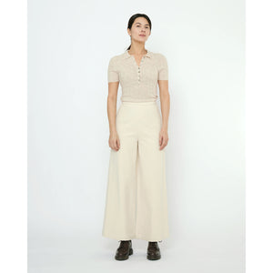 wide-legged trouser in off-white