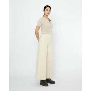 wide-legged trouser in off-white