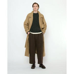 pleated trouser in taupe brown