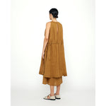 layered summer dress in mustard