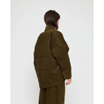 sumo puffer in olive corduroy