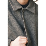 cuffed wool coat in heathered pebble