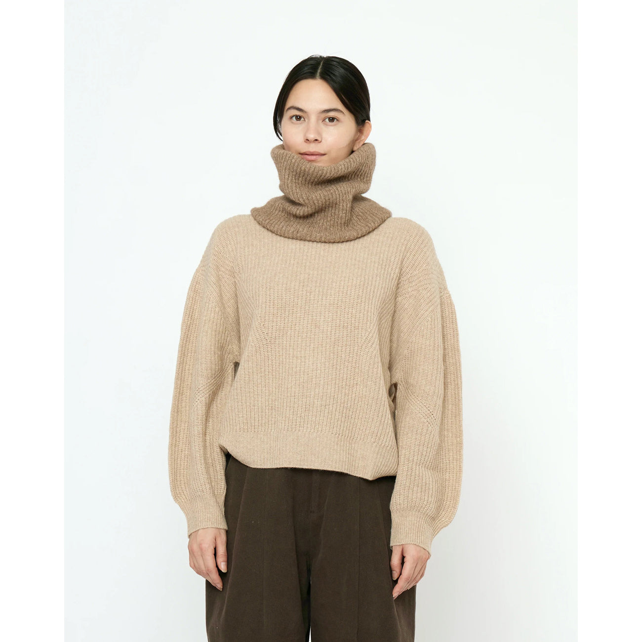 ring scarf in caramel brown