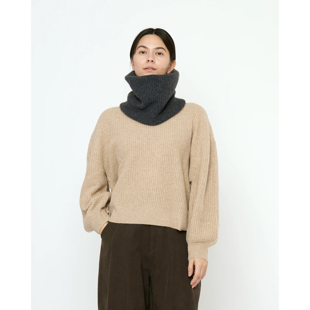 ring scarf in dark plum