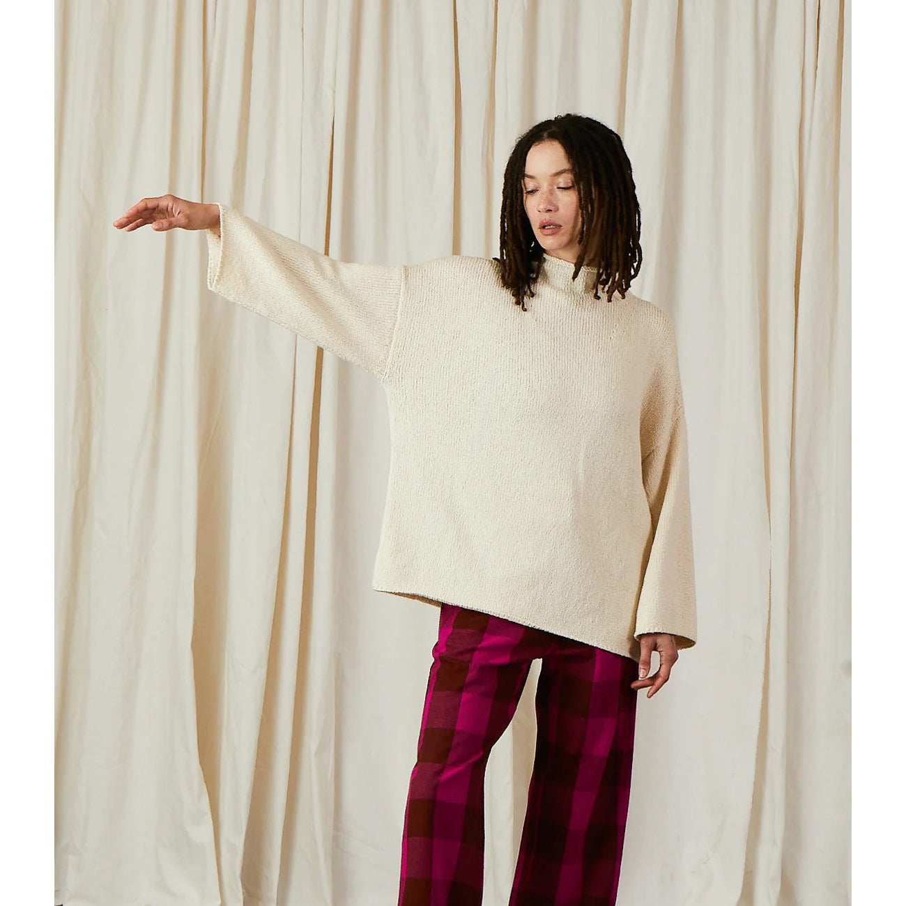 mock turtleneck in natural