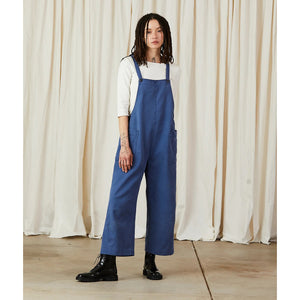 overall jumper in faded indigo