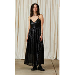 tie back maxi dress in black sequins