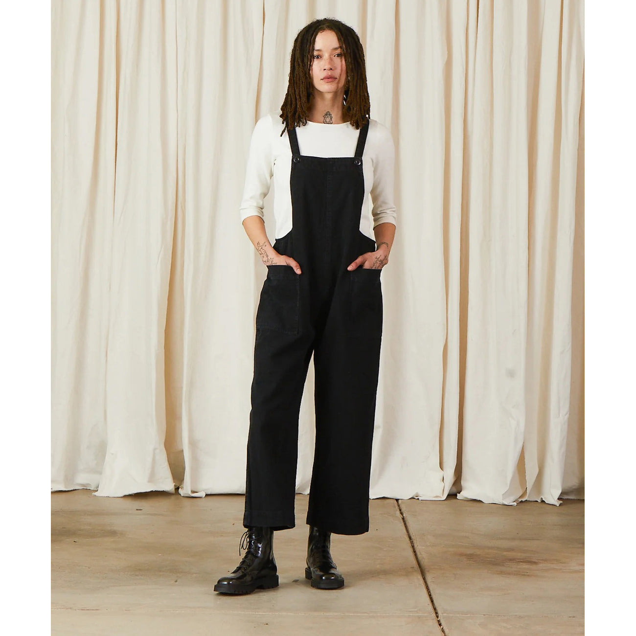 overall jumper in faded black
