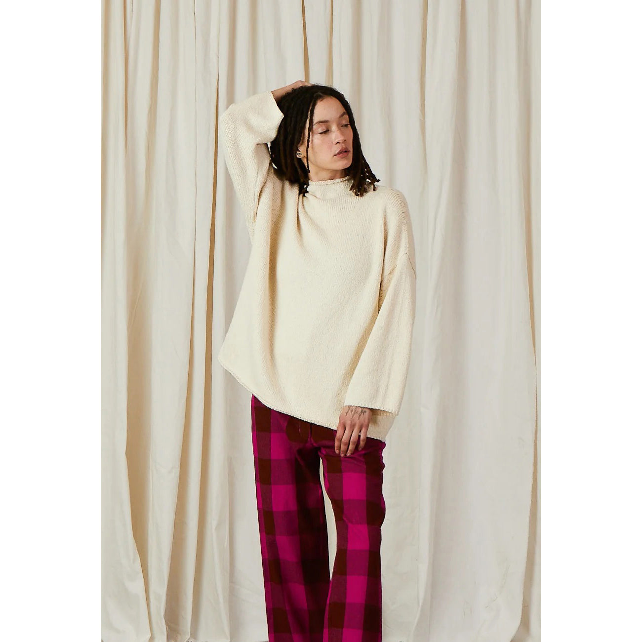 mock turtleneck in natural