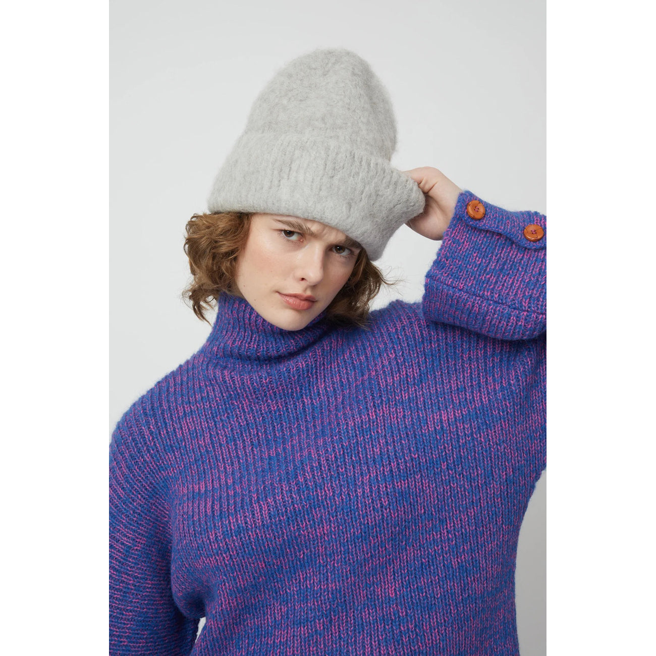 brushed beanie in cloud