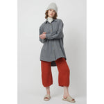 oversized overlay in grey washed wool