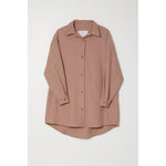 oversized overlay in mauve washed wool