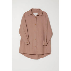 oversized overlay in mauve washed wool