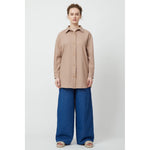 oversized overlay in mauve washed wool