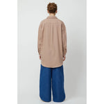 oversized overlay in mauve washed wool