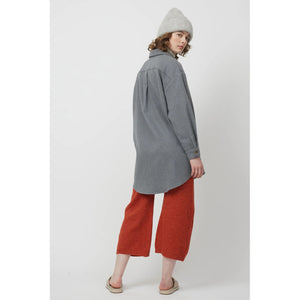 oversized overlay in grey washed wool