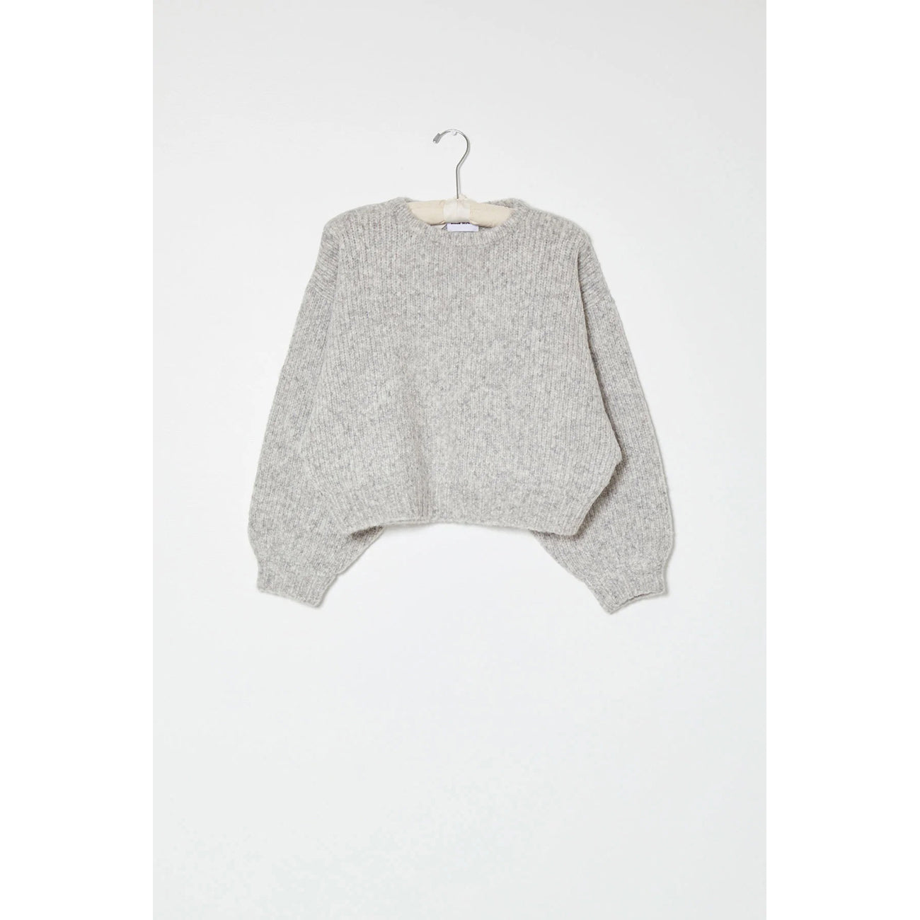 balloon sleeve sweater in watery sky