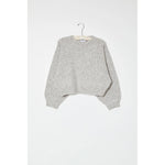 balloon sleeve sweater in watery sky