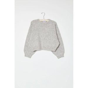 balloon sleeve sweater in watery sky