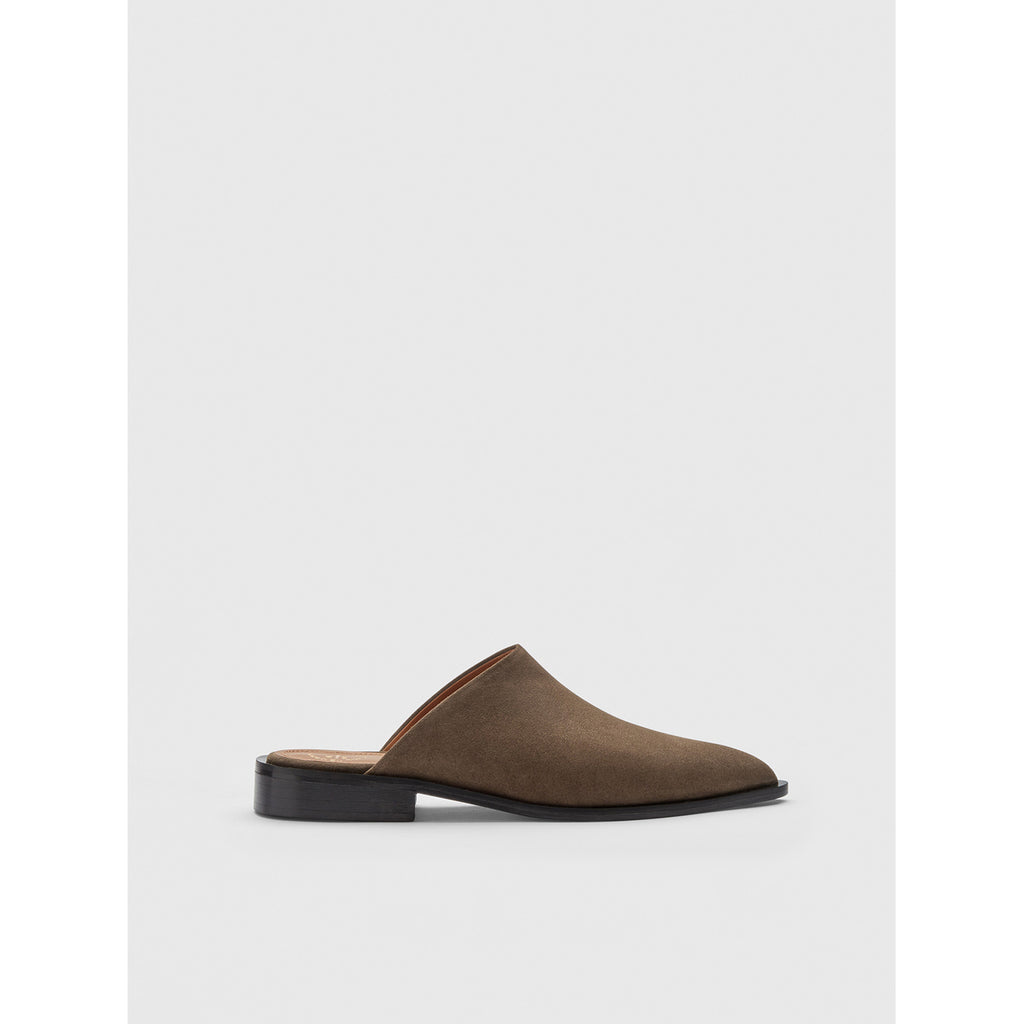 telese in khaki brown suede
