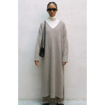 baby alpaca knit dress in taupe