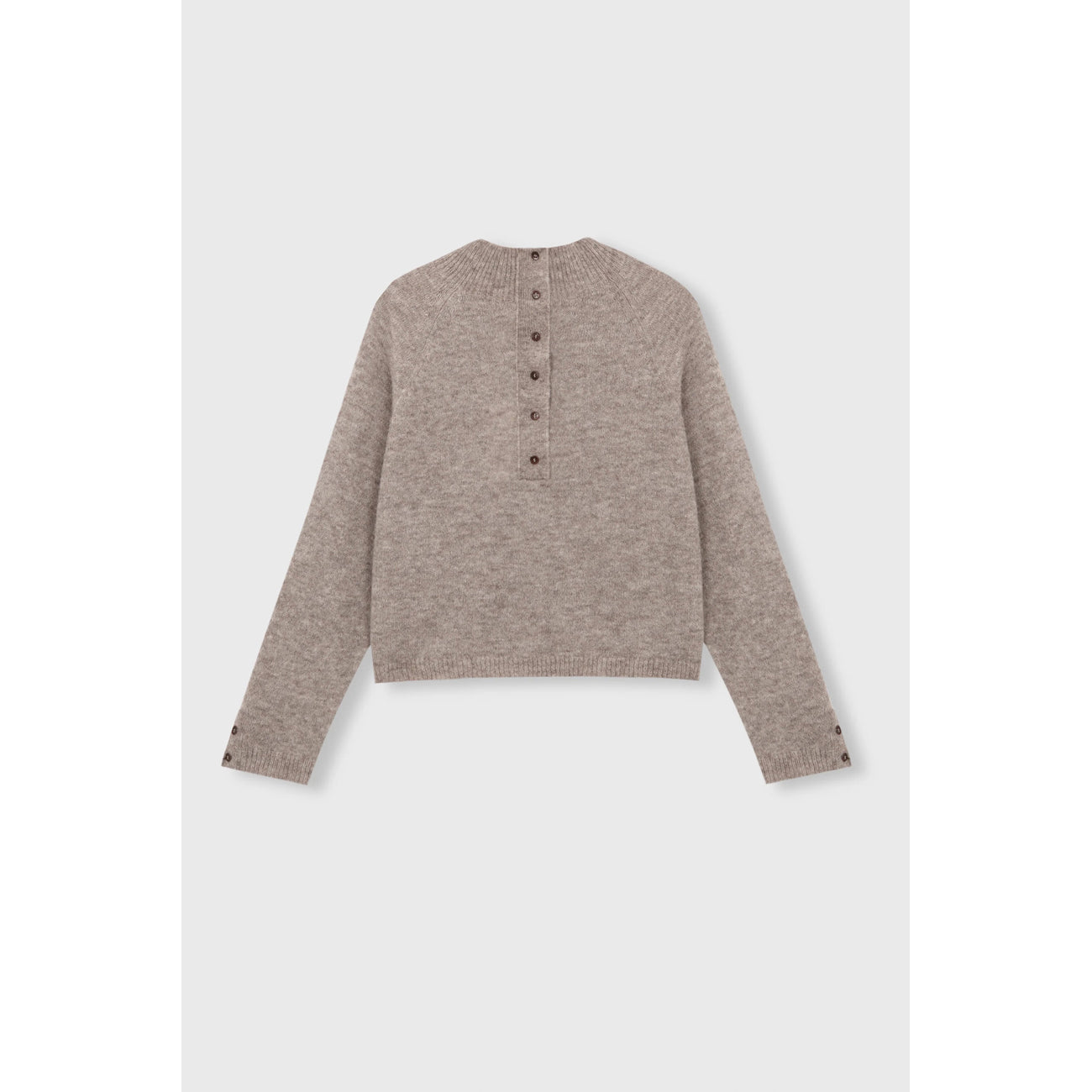 baby alpaca polo sweater in taupe