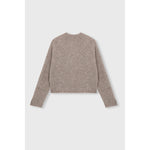 baby alpaca polo sweater in taupe