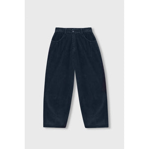 corduroy baggy pants in dark navy