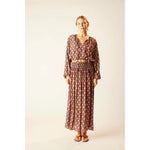 bella skirt in tulip print kamari black