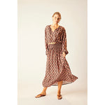 bella skirt in tulip print kamari black