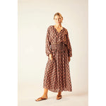 bella skirt in tulip print kamari black