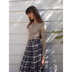 pointelle henley tee in tannin